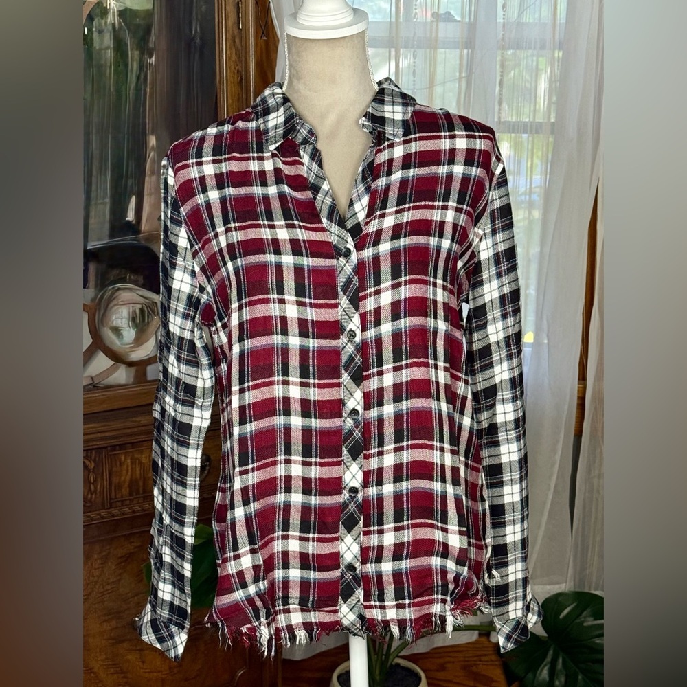 Catherine Malandrino Plaid Button-Up Shirt